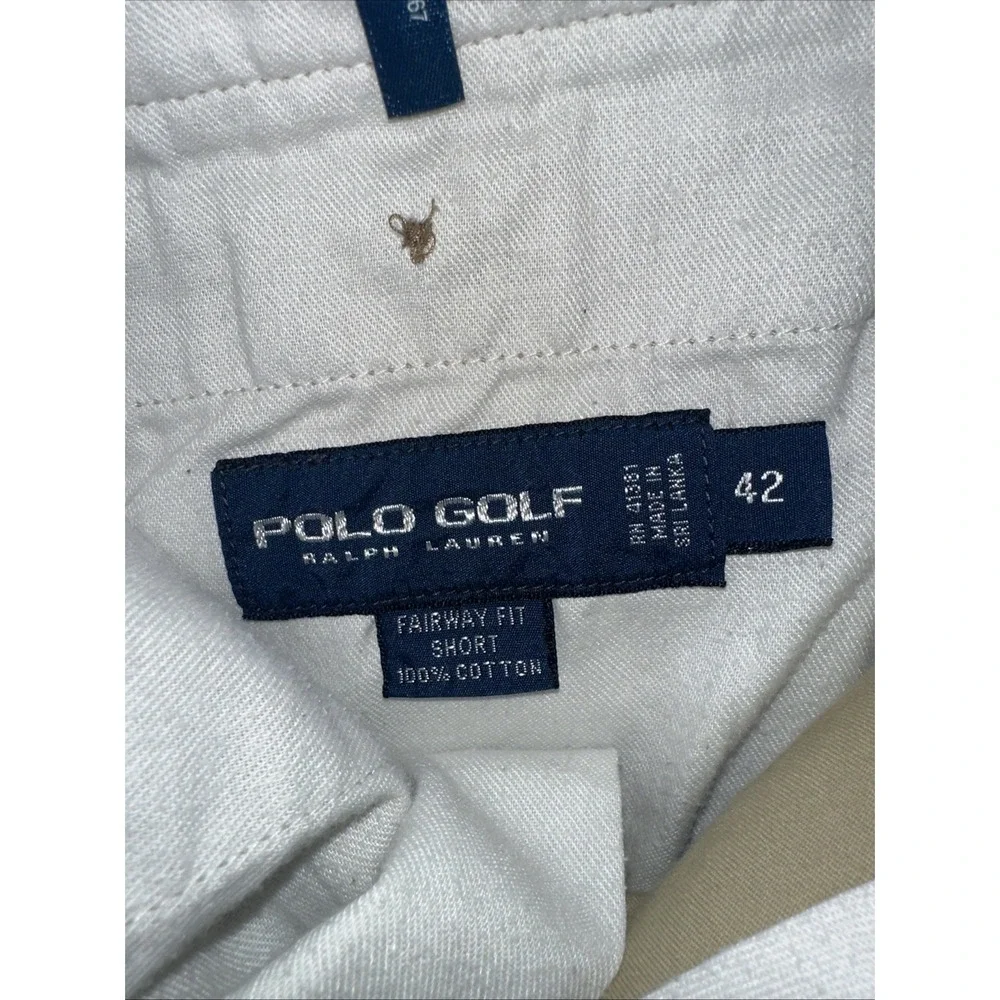 VTG Polo Ralph Lauren Chino Shorts Men's 42 Khaki Pleated Golf Preppy‎ USA Made